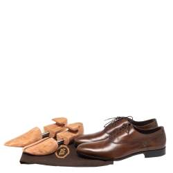 Pre Owned Tod's Brown Leather Lace Up Oxfords Size 42.5