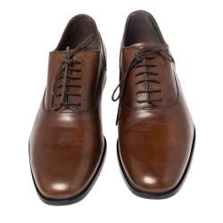Pre Owned Tod's Brown Leather Lace Up Oxfords Size 42.5