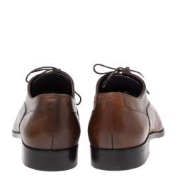 Pre Owned Tod's Brown Leather Lace Up Oxfords Size 42.5