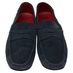 مملوكة مسبقًا حذاء لوفرز تودز سويدي رصاصي داكن سليب أون مقاس 43