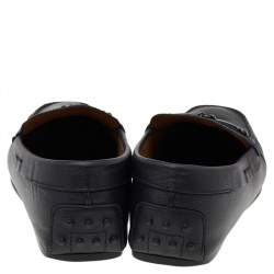 Tod's Black Leather T Logo Slip On Loafers Size 42
