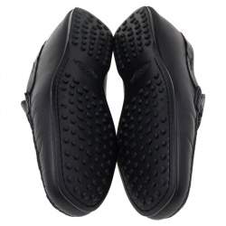 Tod's Black Leather T Logo Slip On Loafers Size 42