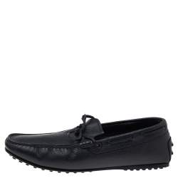 Tod's Black Leather Slip On Loafers Size 42