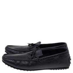 Tod's Black Leather Slip On Loafers Size 42