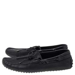 Tod's Black Leather Bow Slip on Loafers Size 44.5