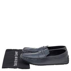 Pre Owned Tod's Grey Leather Slip on Loafers Size 43