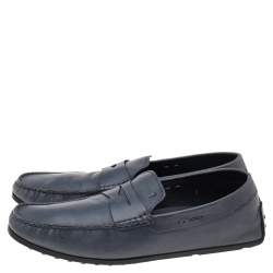Pre Owned Tod's Grey Leather Slip on Loafers Size 43