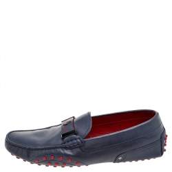 مملوكة مسبقًا Tod's for Ferrari Blue Leather Loafers Size 41