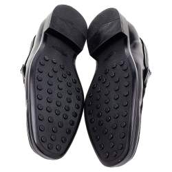 Pre Owned Tod's Black Leather Slip on Loafers Size 43