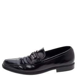 Pre Owned Tod's Black Leather Slip on Loafers Size 43