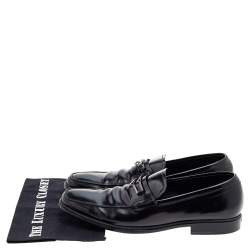 Pre Owned Tod's Black Leather Slip on Loafers Size 43