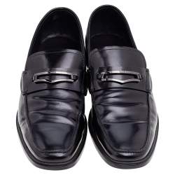Pre Owned Tod's Black Leather Slip on Loafers Size 43