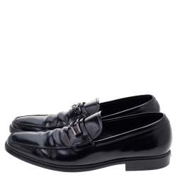Pre Owned Tod's Black Leather Slip on Loafers Size 43