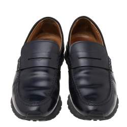 Tod's Black Leather Penny Loafers Size 42