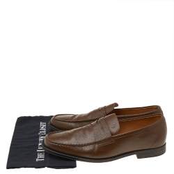 Pre Owned Tod's Brown Leather Slip On Loafers Size 44