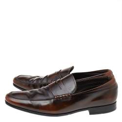Tod's Dark Brown Leather Slip On Penny Loafers Size 43