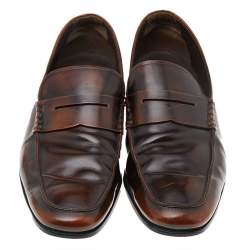 Tod's Dark Brown Leather Slip On Penny Loafers Size 43