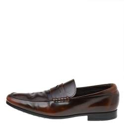 Tod's Dark Brown Leather Slip On Penny Loafers Size 43