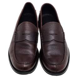 Tod's Brown Leather Slip on Loafers Size 43