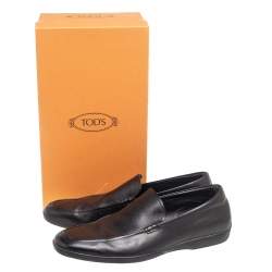 Tod's Black Leather Slip on Loafers Size 44.5