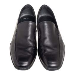 Tod's Black Leather Slip on Loafers Size 44.5