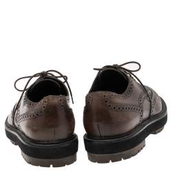 Pre Owned Tod's Brown Brogue Leather Lace Up Derby Size 43