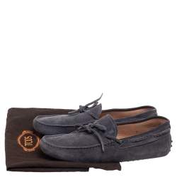 Pre Owned حذاء لوفرز تودز سليب بفيونكة سويدي رمادي مقاس 41