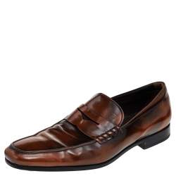 مملوكة مسبقًا Tod's Brown Leather Slip On Loafers Size 44