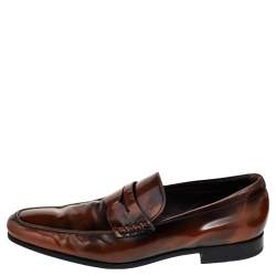 مملوكة مسبقًا Tod's Brown Leather Slip On Loafers Size 44