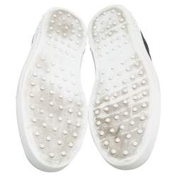 Pre Owned Tod's Black Suede Perforated T Detail Lace Up Sneakers Size 45.5