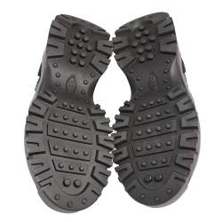 Pre Owned Tod's Black Leather And Suede High Top Lace Up Sneakers Size 45