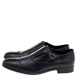 Tod's Black Leather Monk Strap Shoes Size 42.5 