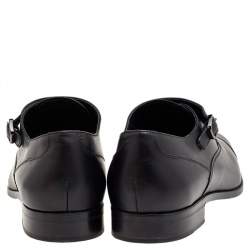 Tod's Black Leather Monk Strap Shoes Size 42.5 