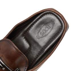 Tod's Brown Leather Slip On Mules Size 39.5