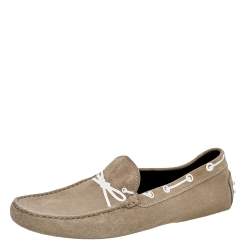 Pre Owned Tod's Grey Suede Driving Loafers Size 43