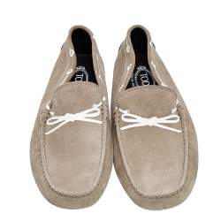 Pre Owned Tod's Grey Suede Driving Loafers Size 43