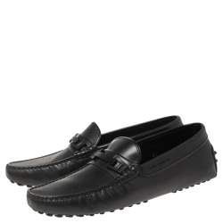 Tod's Black Leather Driving Slip On Loafers Size 40