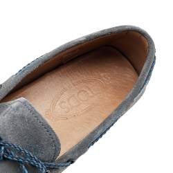 مملوكة مسبقًا حذاء لوفرز تودز سويدي رصاصي مزين فيونكة مجدولة سليب أون مقاس 43