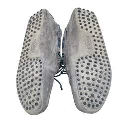 مملوكة مسبقًا حذاء لوفرز تودز سويدي رصاصي مزين فيونكة مجدولة سليب أون مقاس 43