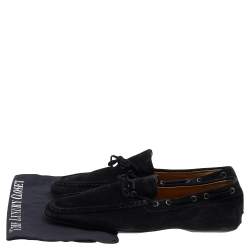 Pre Owned Tod's Black Suede Slip on Loafers Size 44.5