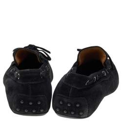 Pre Owned Tod's Black Suede Slip on Loafers Size 44.5