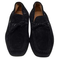 Pre Owned Tod's Black Suede Slip on Loafers Size 44.5