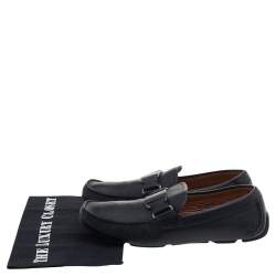 Salvatore Ferragamo Black Leather Slip On Loafers Size 41
