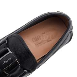 Salvatore Ferragamo Black Leather Slip On Loafers Size 41