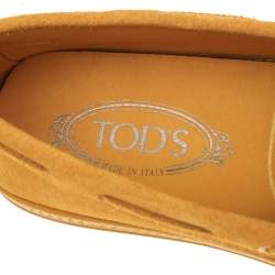 Pre Owned حذاء لوفرز تودز سويدي أصفر سليب أون مقاس 41