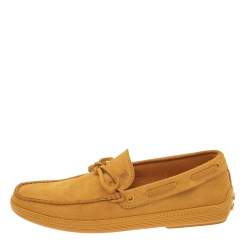 Pre Owned حذاء لوفرز تودز سويدي أصفر سليب أون مقاس 41