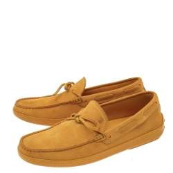 Pre Owned حذاء لوفرز تودز سويدي أصفر سليب أون مقاس 41