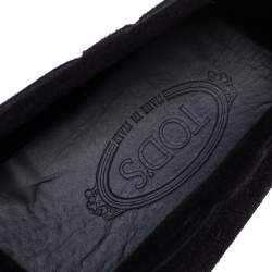 Pre Owned حذاء لوفرز تودز غومينو فيونكة سويدي أسود مقاس 45