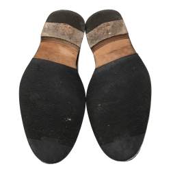 Pre Owned حذاء لوفرز تودز سليب أون بيني جلد أسود مقاس 42.5