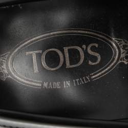 Pre Owned حذاء لوفرز تودز سليب أون بيني جلد أسود مقاس 42.5